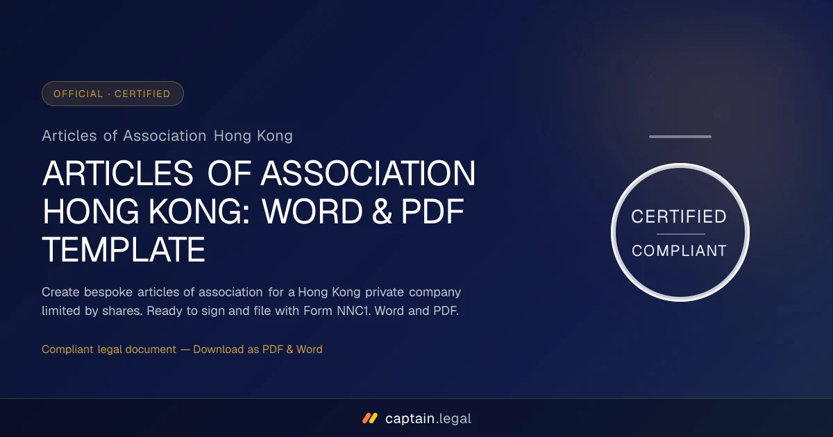 Articles of Association Hong Kong