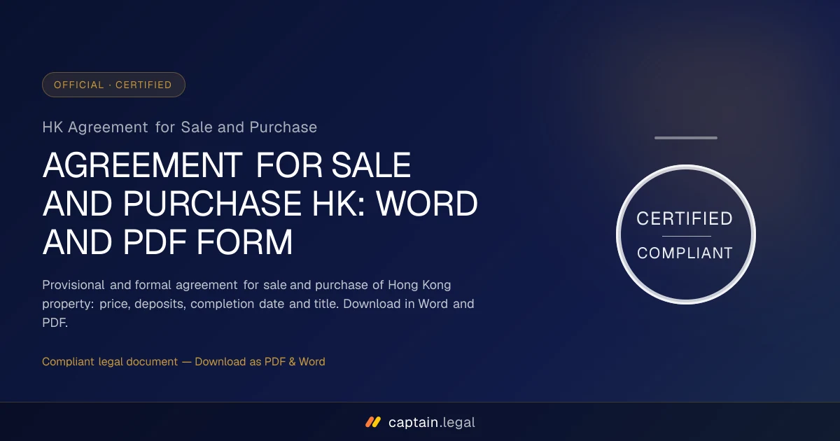 HK Agreement for Sale and Purchase