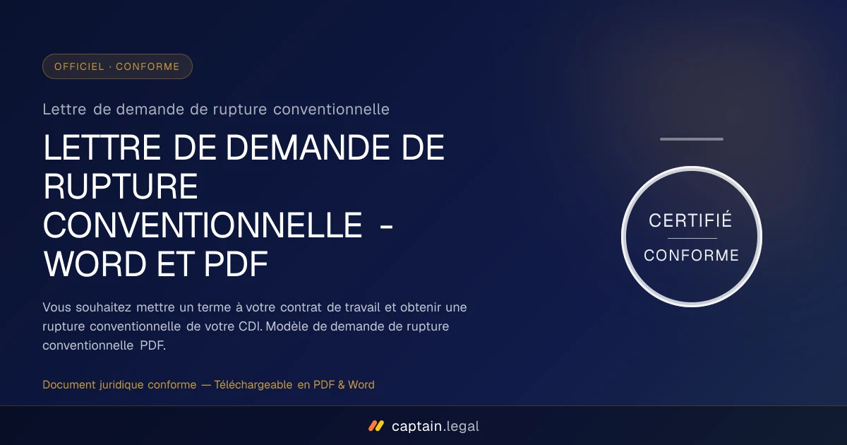 Lettre de demande de rupture conventionnelle