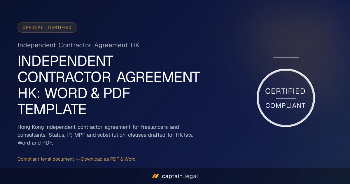 Independent Contractor Agreement HK