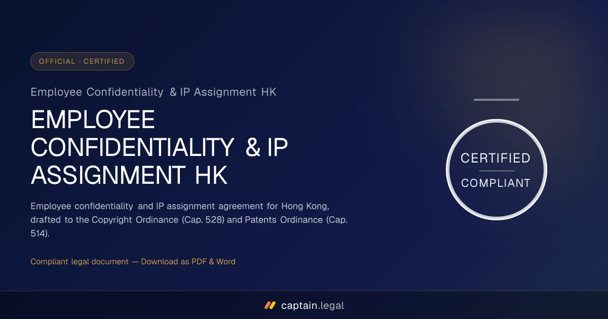 Employee Confidentiality & IP Assignment HK
