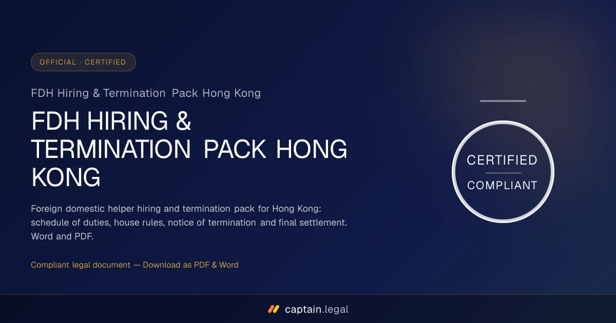 FDH Hiring & Termination Pack Hong Kong
