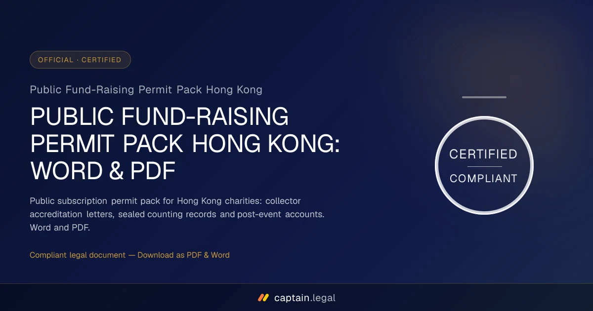 Public Fund-Raising Permit Pack Hong Kong