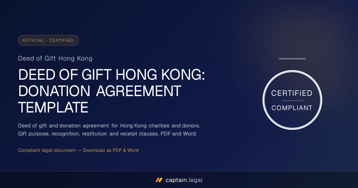 Deed of Gift Hong Kong