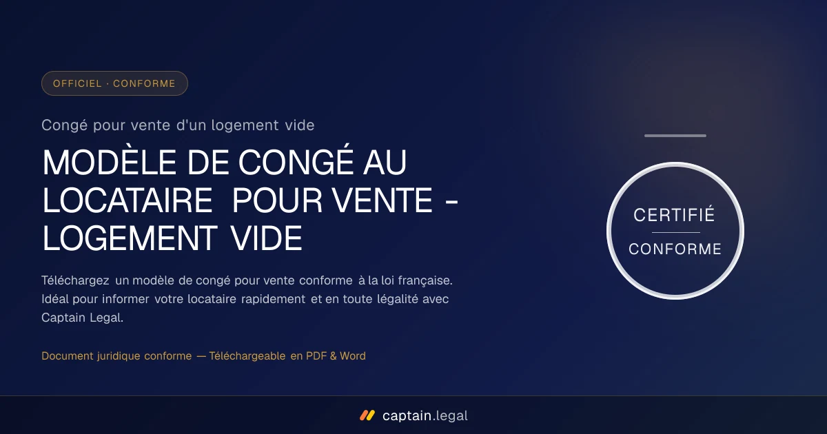 Congé pour vente d'un logement vide