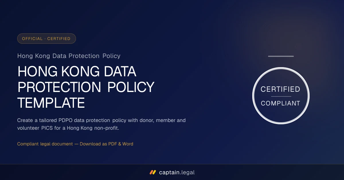 Hong Kong Data Protection Policy
