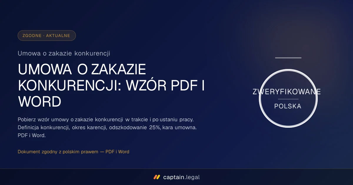 Umowa o zakazie konkurencji