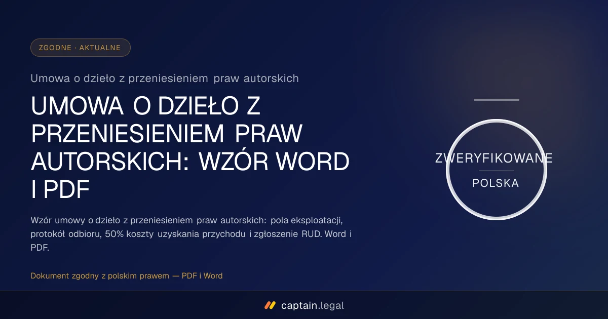 Umowa o dzieło z przeniesieniem praw autorskich