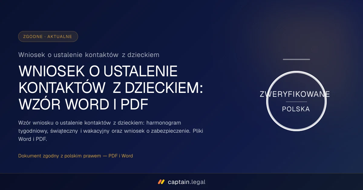 Wniosek o ustalenie kontaktów z dzieckiem