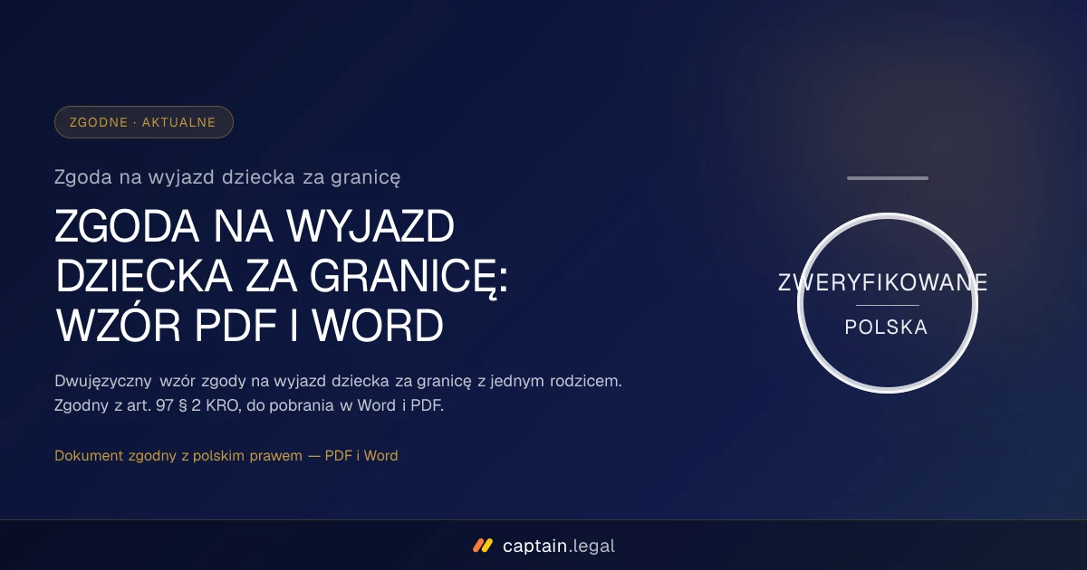 Zgoda na wyjazd dziecka za granicę