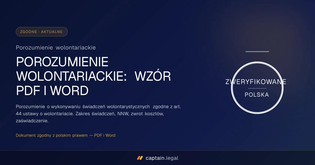 Porozumienie wolontariackie