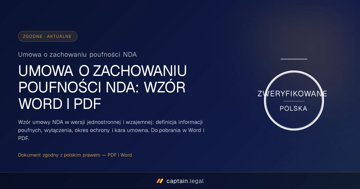 Umowa o zachowaniu poufności NDA