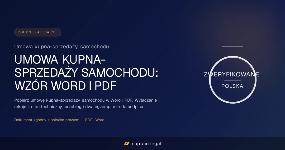 Umowa kupna-sprzedaży samochodu