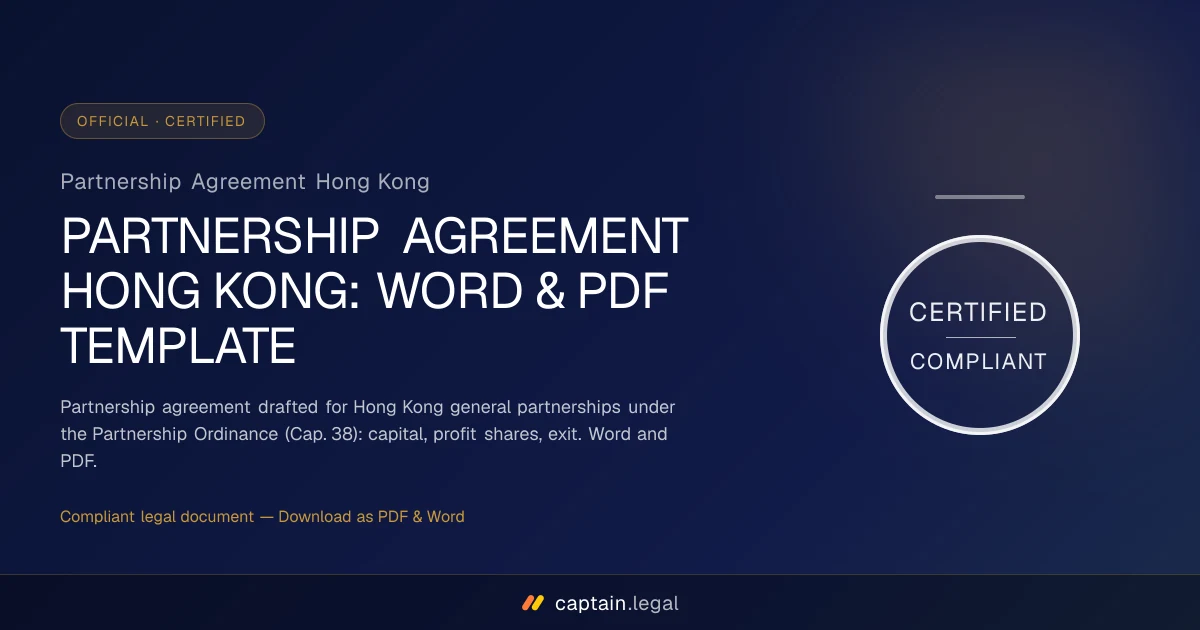 Partnership Agreement Hong Kong