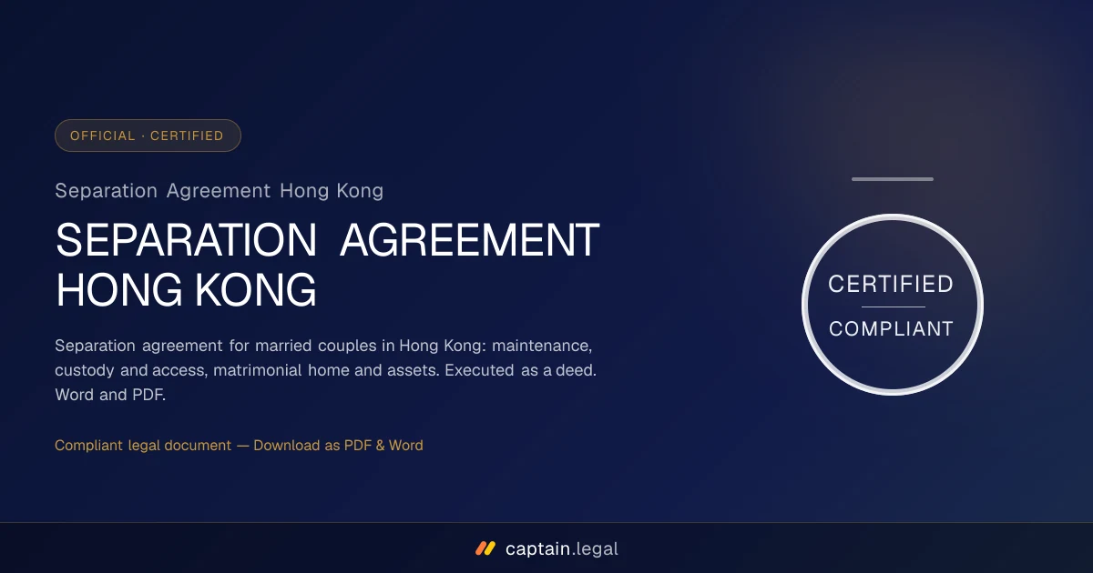 Separation Agreement Hong Kong