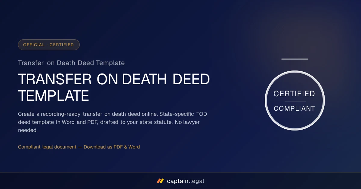 Transfer on Death Deed Template