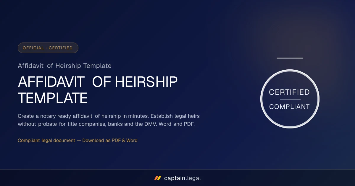 Affidavit of Heirship Template