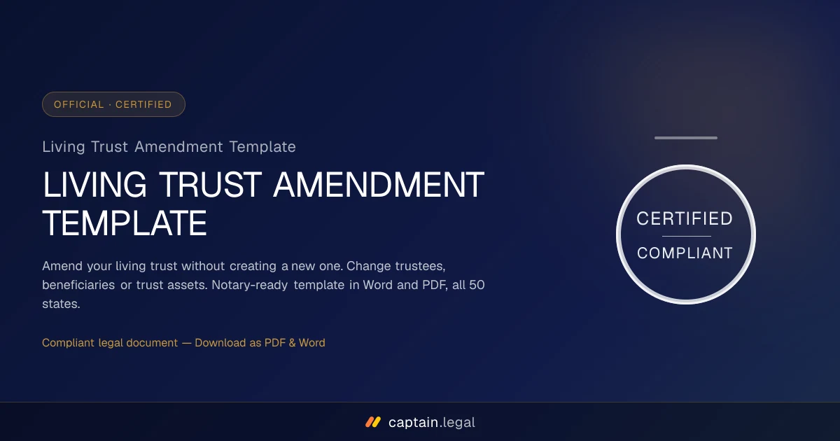 Living Trust Amendment Template
