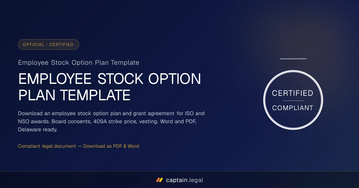 Employee Stock Option Plan Template