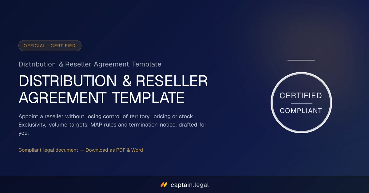 Distribution & Reseller Agreement Template