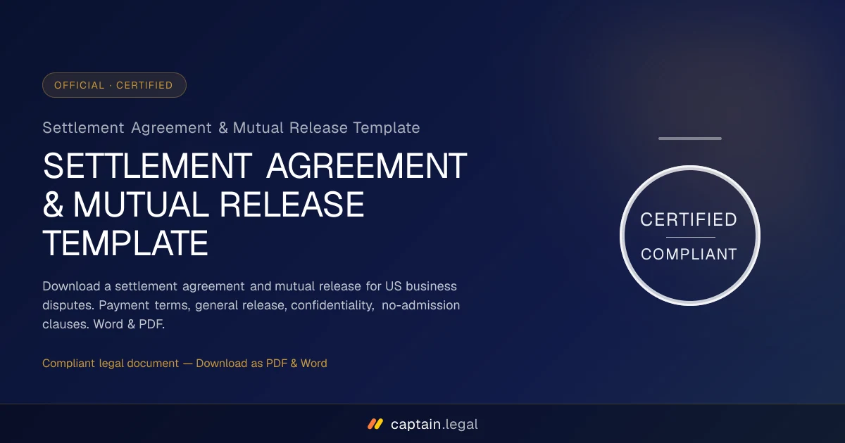 Settlement Agreement & Mutual Release Template