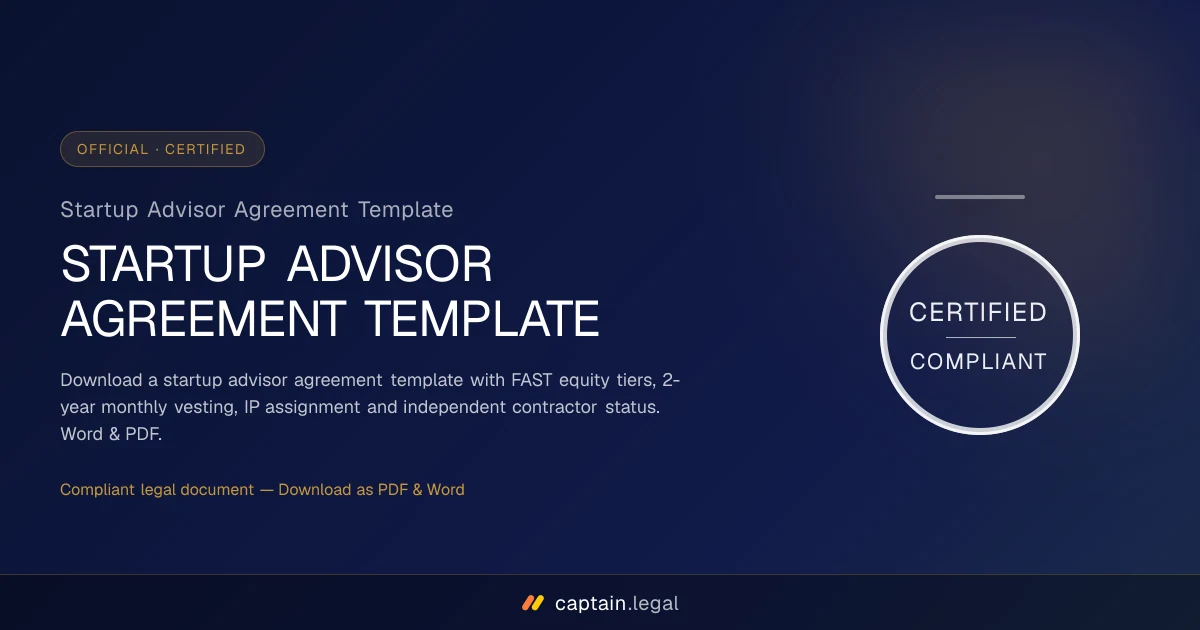 Startup Advisor Agreement Template