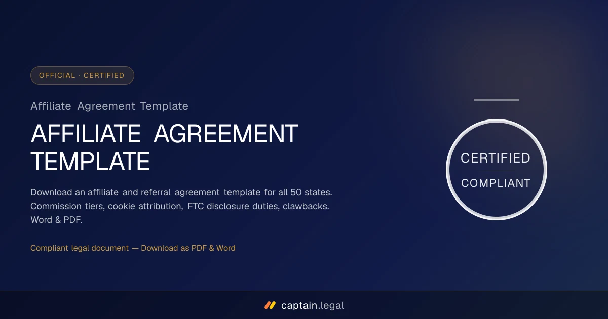 Affiliate Agreement Template