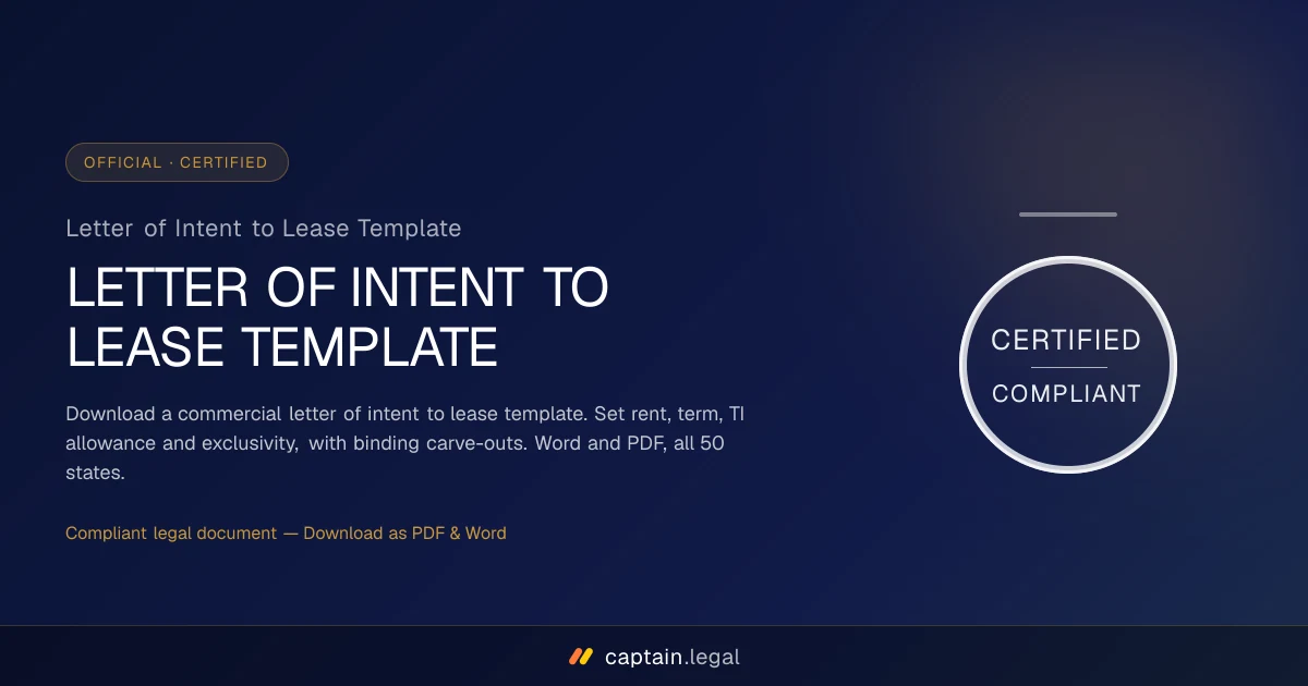 Letter of Intent to Lease Template