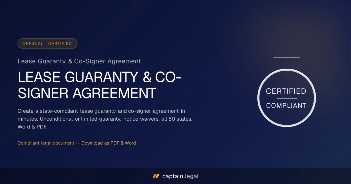 Lease Guaranty & Co-Signer Agreement