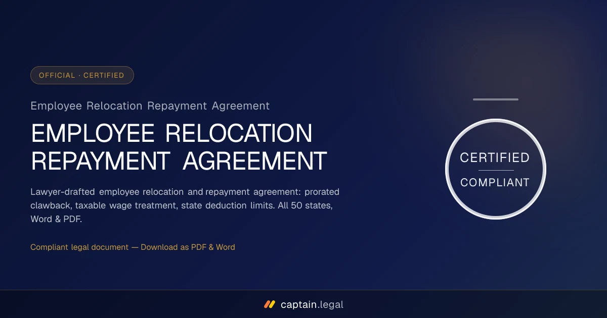Employee Relocation Repayment Agreement