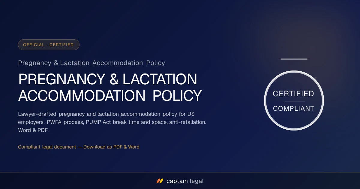 Pregnancy & Lactation Accommodation Policy