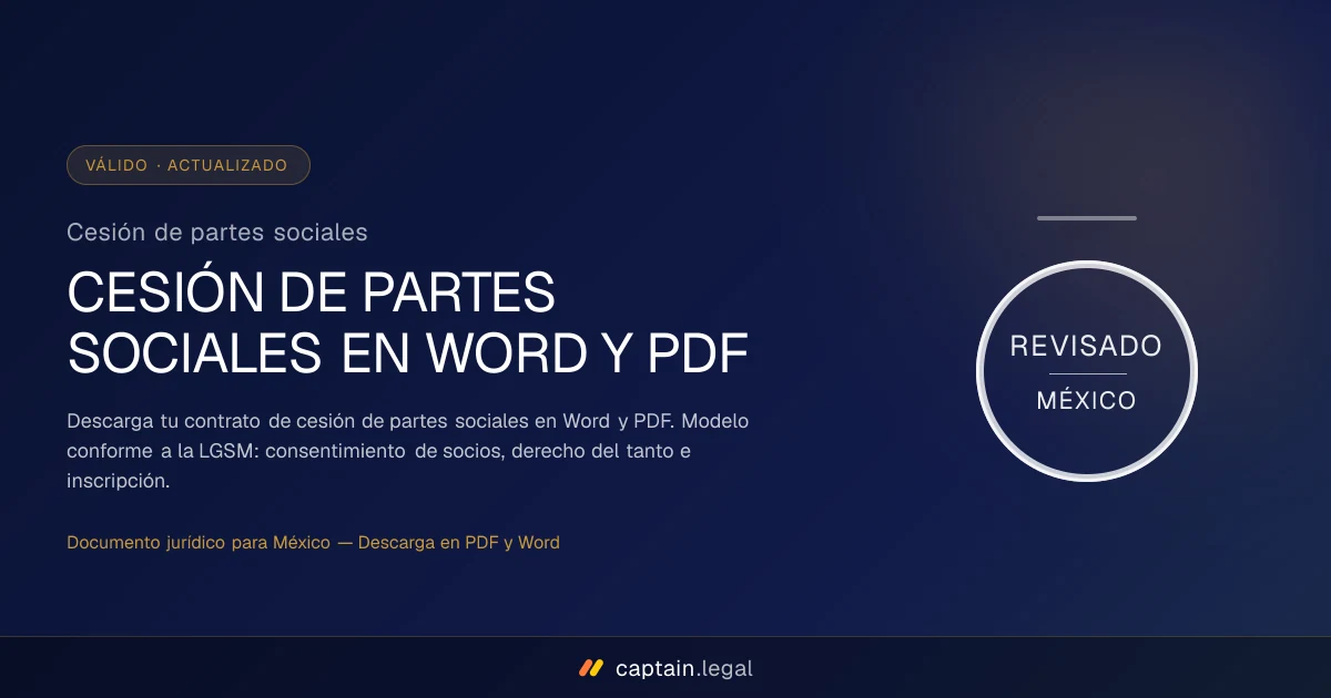 Cesión de partes sociales