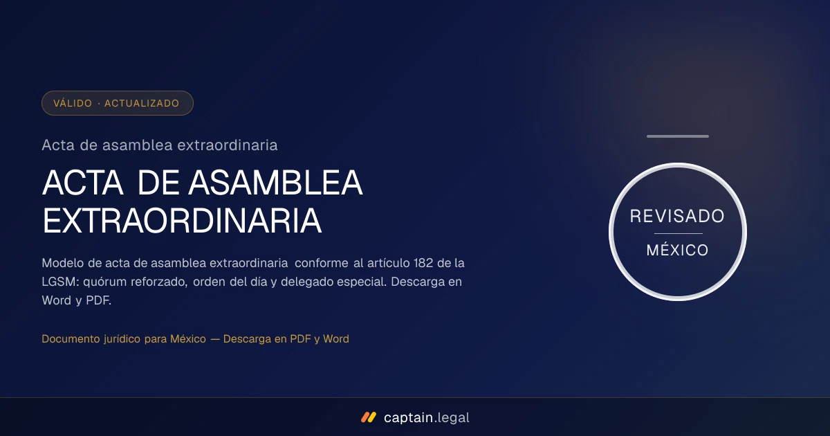 Acta de asamblea extraordinaria