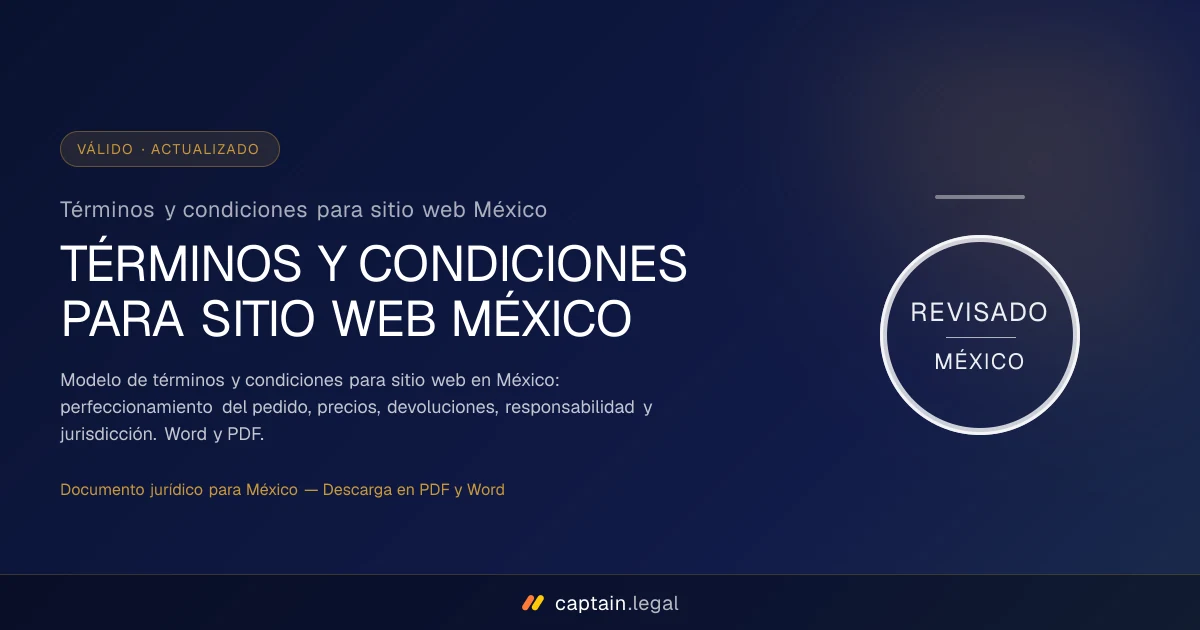 Términos y condiciones para sitio web México