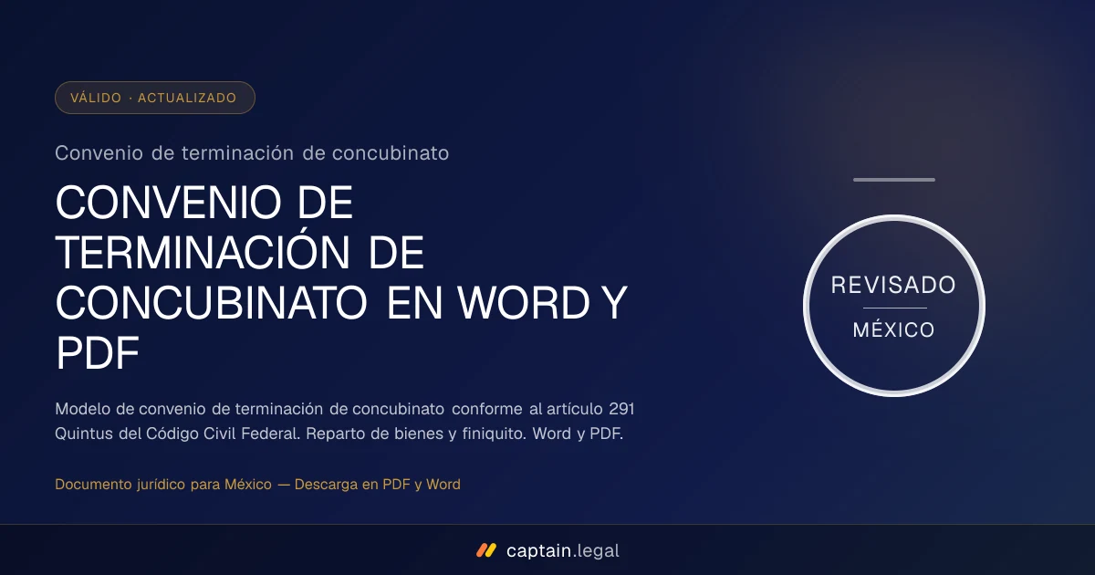 Convenio de terminación de concubinato
