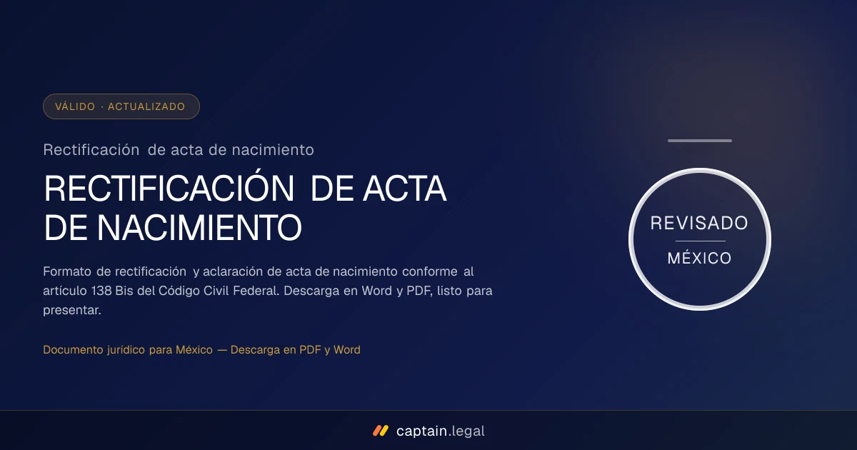 Rectificación de acta de nacimiento