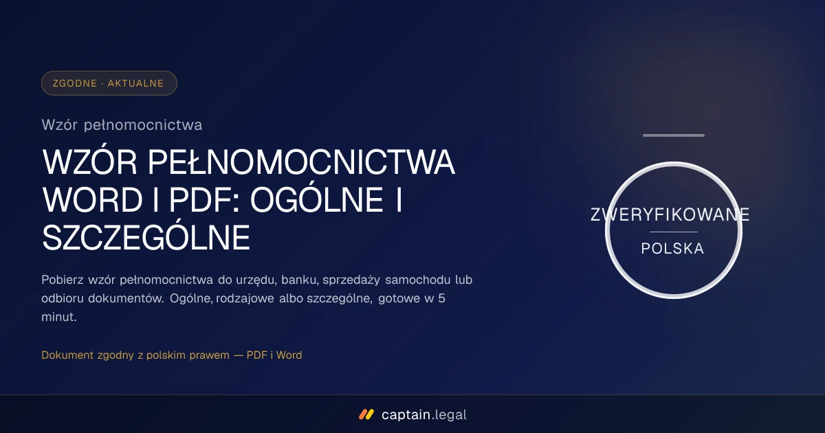 Wzór pełnomocnictwa