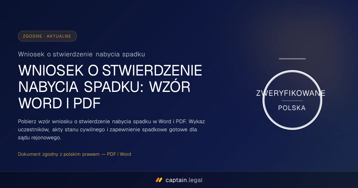 Wniosek o stwierdzenie nabycia spadku