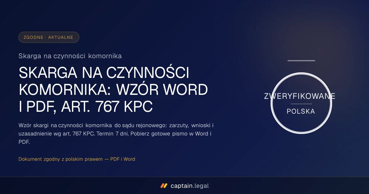Skarga na czynności komornika