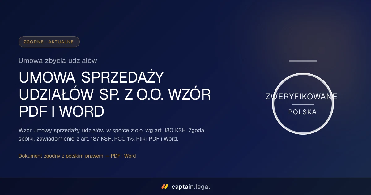 Umowa zbycia udziałów
