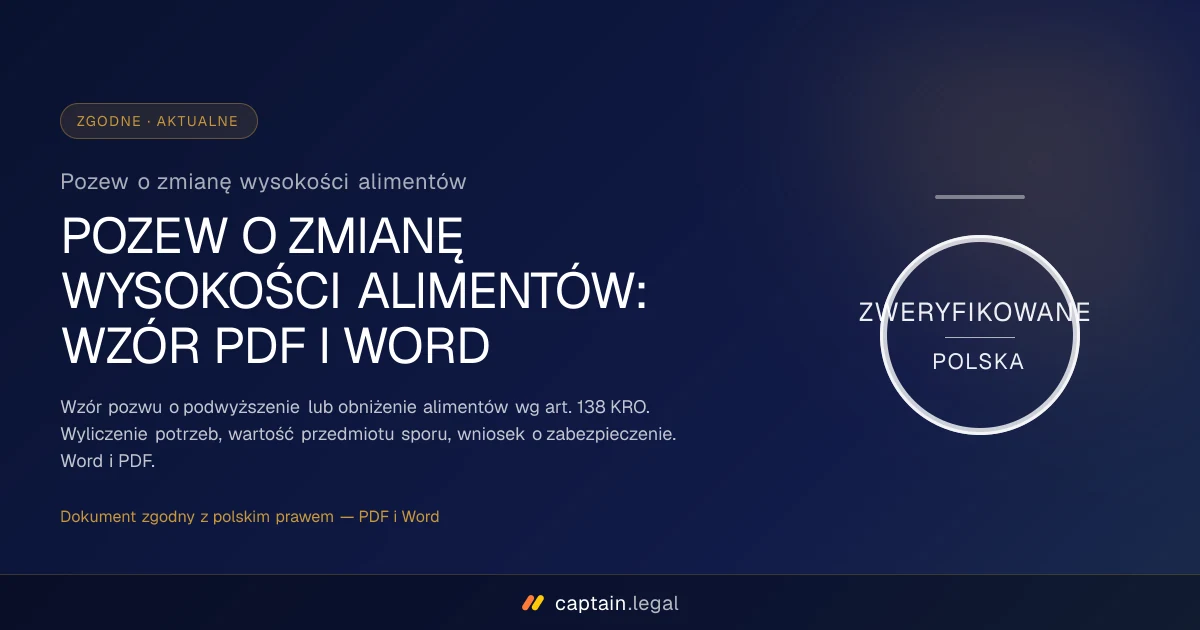 Pozew o zmianę wysokości alimentów