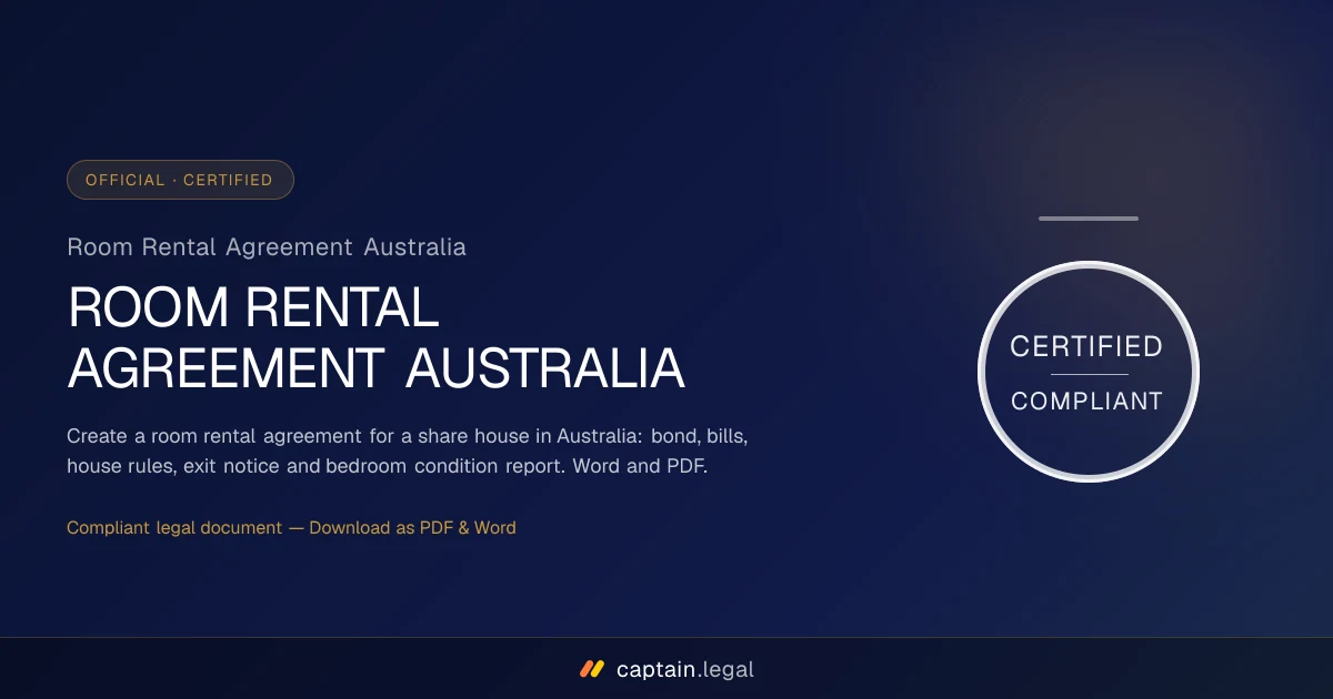 Room Rental Agreement Australia