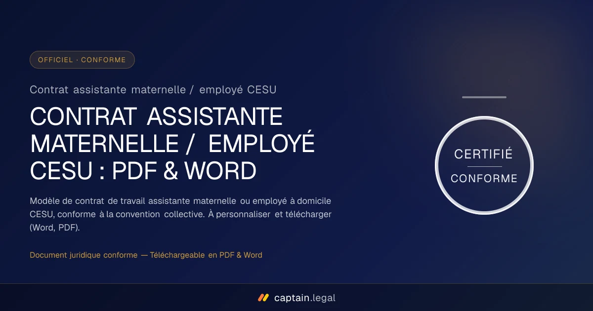 Contrat assistante maternelle / employé CESU