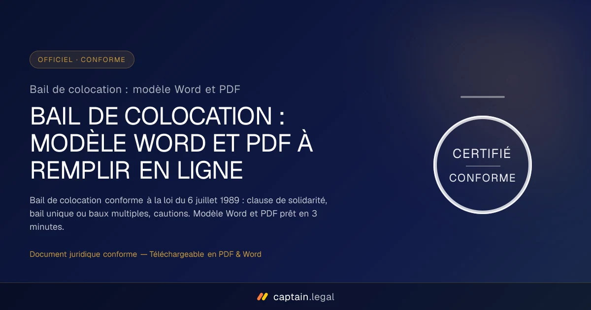 Bail de colocation : modèle Word et PDF