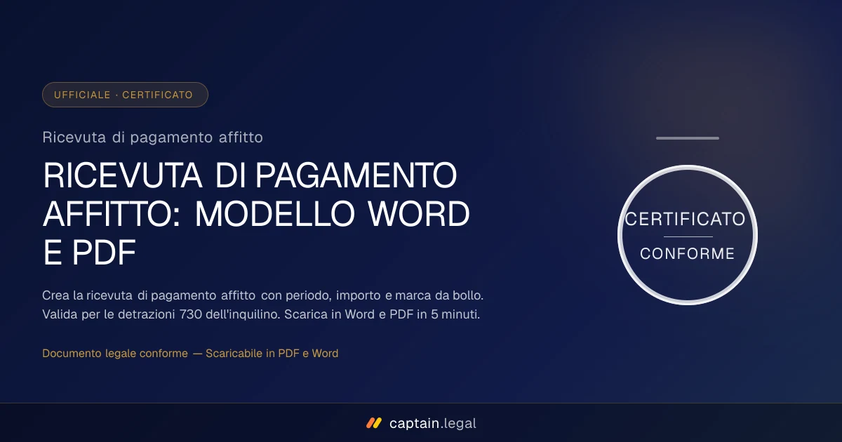 Ricevuta di pagamento affitto