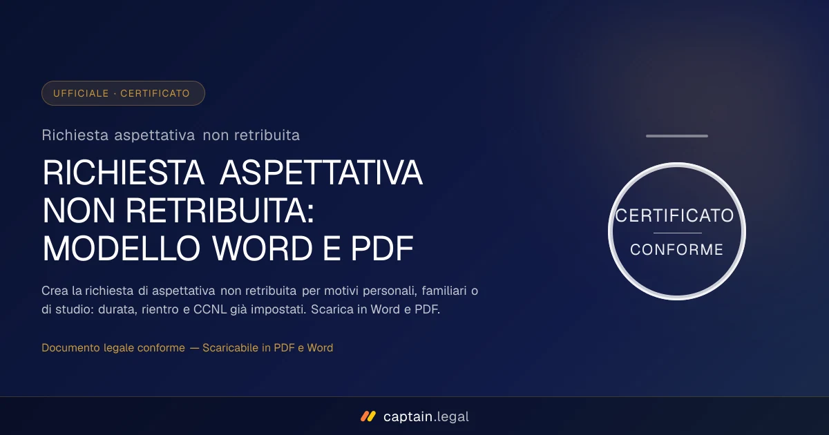 Richiesta aspettativa non retribuita