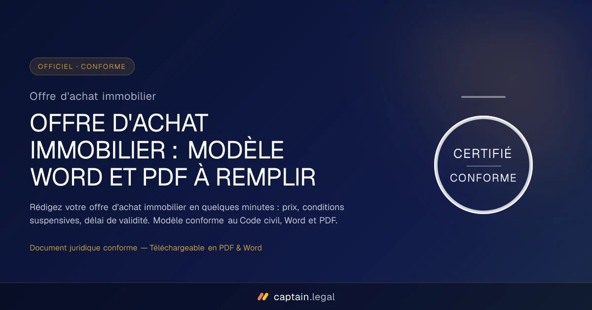 Offre d'achat immobilier