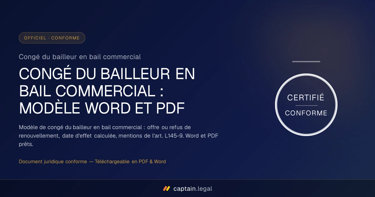 Congé du bailleur en bail commercial