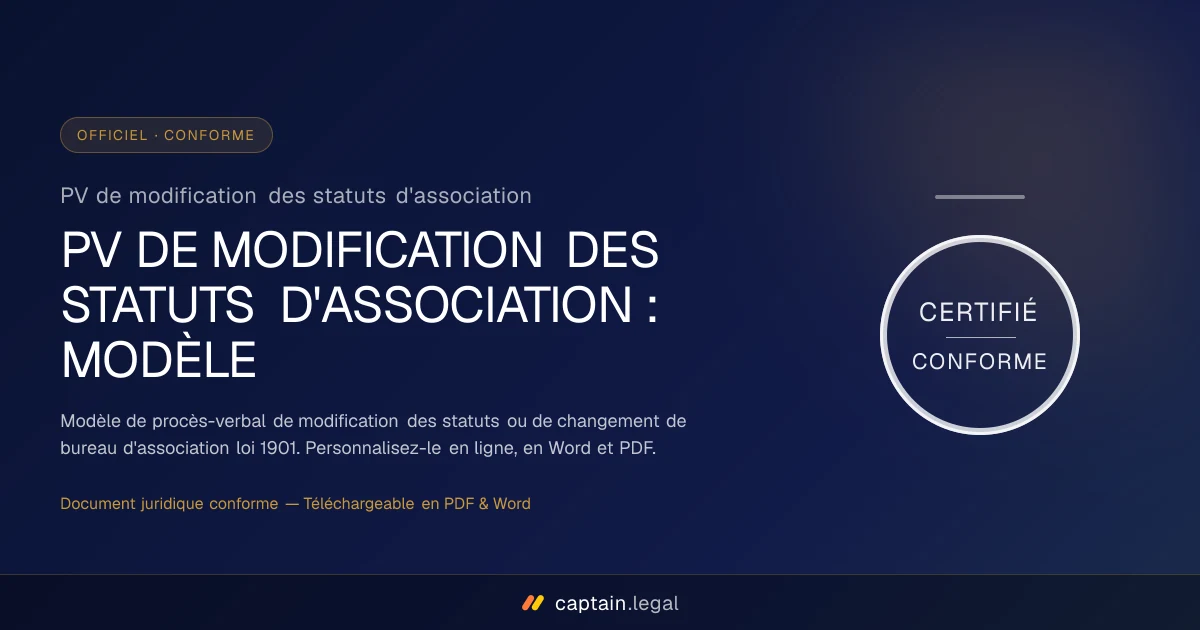 PV de modification des statuts d'association
