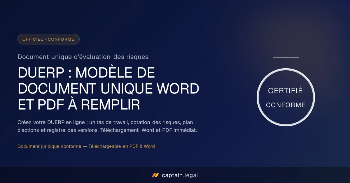 Document unique d'évaluation des risques